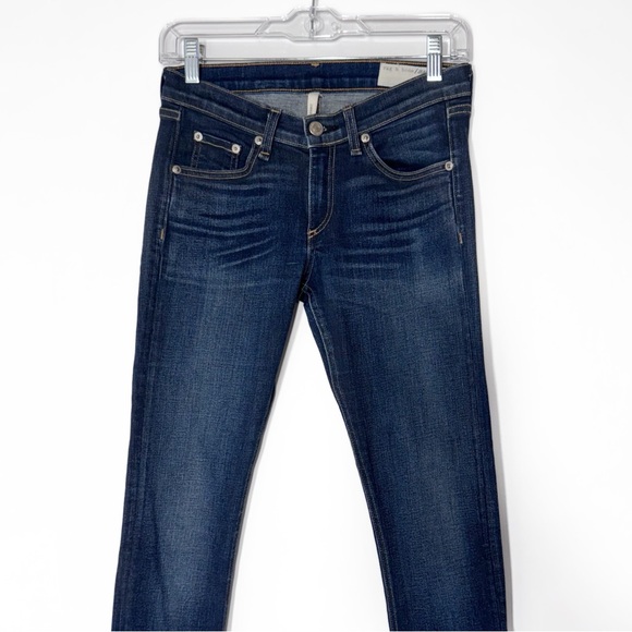 Rag & Bone Medium Wash Low Rise Full Length Ankle Skinny Jeans Size 26 - Picture 7 of 9